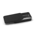 Boite de rangement en metal coulissante noire vide pour fil dentaire et petits objets - 80x50x15mm / Noir mat