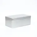 Rechteckige silberne Metalldose, schlichte Aufbewahrungsbox für Kekse und Lebensmittel. - 180x100x68 mm Silber (vorrätig) / Silber