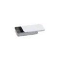 Boîte en métal coulissante blanche vide pour rangement petits objets fil dentaire menthes parfum - 80x50x15mm / Blanc Brillant