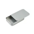 Boîte en fer blanc coulissante argentée conteneur de stockage pour fil dentaire - 92x62x20mm / Argent