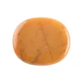 Natuerlicher gelber Kristall Achat Palmstein ovale Form Sorgenstein Buero Heilstein - Roter Aventurin