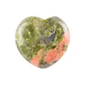 Natürlicher Kristall Herz Edelstein Ornament polierter Stein Handwerk rosa grünes Geschenk - 30x30x15mm / Unakit