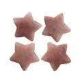 Natural crystal stone star pocket stone 3cm pentagram jade gemstone home decor 4pcs - Strawberry Quartz (30*30*10mm)