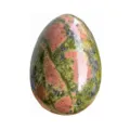 Uovo di cristallo di Unakite naturale pietra preziosa lucidata variante rosa e verde per benessere - Unakite