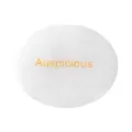 Natural white crystal worry stone oval palm stone with gold auspicious engraved design. - White Jade
