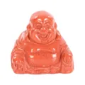 Natural crystal laughing buddha figurine hand carved stone home office lucky decor - 1.5 Inch (38*38*20mm) / Red Jasper