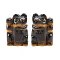 Figurines chat porte-bonheur en pierre œil de tigre naturelle, déco bureau cristal poli. - Œil de tigre / 2 Pouces