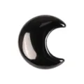 Black obsidian crescent moon crystal stone desk decor meditation healing crystal 3cm SKU - Obsidian / 30*30*10mm