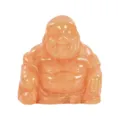 Natural crystal laughing buddha figurine ornament carved stone table decor gift item sku - 1.5 Inch (38*38*20mm) / Red Aventurine