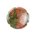 Pietra da pollice a forma di fiore di unakite naturale per alleviare lo stress - Unakite / 38*38*7mm