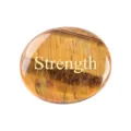 Natural tiger eye crystal worry stone, oval engraved palm gemstone for healing and calm. - 45*38*6mm / Tiger's Eye