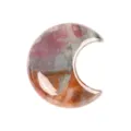 Natural crystal crescent moon stone carving polished mineral decor healing gemstone piece - India Agate / 30*30*10mm