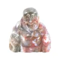 Natural crystal gemstone Laughing Buddha figurine, hand carved Maitreya statue decor. - 1.5 Inch (38*38*20mm) / India Agate