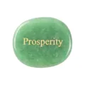 Natural green aventurine crystal worry stone with engraved gold prosperity text for healing. - 45*38*6mm / Green Aventurine