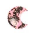 Natural pink rhodonite crystal moon carving stone 3cm healing gemstone decor ornament gift - Rhodochrosite / 30*30*10mm