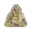 Natural crystal stone carved laughing buddha figurine desktop decor gemstone sculpture - 1.5 Inch (38*38*20mm) / Dragon Blood Stone