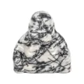 Natural stone carved laughing buddha statue crystal maitreya ornament office decor home display. - 1.5 Inch (38*38*20mm) / Black Network Stone