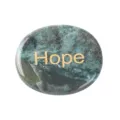 Natural crystal worry stone oval engraved palm stone healing crystal green agate gemstone - Moss Agate