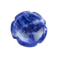 Pietra di cristallo blu naturale fiore intagliato pollice preoccupazione pietra ufficio. - Sodalite Blu / 38*38*7mm