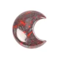 Crescent Moon Crystal Gemstone Mineral Stone 3cm Polished Pocket Stone Home Office Decor - Floral Red / 30*30*10mm