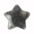 3cm Natural Crystal Star Stone Pocket Healing Gemstone Polished Pentagram Figurine - African Bloodstone (30*30*10mm)