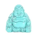 Turquoise Laughing Buddha Statue Feng Shui Maitreya Figurine Desktop Ornament Variant - 1.5 Inch (38*38*20mm) / Turquoise