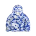 Natural sodalite crystal laughing Buddha figurine, hand-carved Maitreya Buddha stone home office table decor ornament for good luck and peace - 1.5 Inch (38*38*20mm) / Blue Spot Stone
