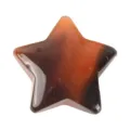 Natural gemstone star shaped pocket stone ornament crystal carved five-pointed star decor. - Red Agate (30*30*10mm)