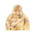Natural Crystal Laughing Buddha Figurine Gemstone Maitreya Statue Desktop Ornament Variant - 1.5 Inch (38*38*20mm) / Crazy Agate