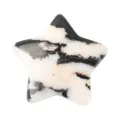 Natural crystal stone star pocket item, black and white pattern pentagram gemstone decor. - Zebra Jasper (30*30*10mm)