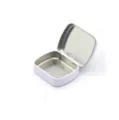 Petite boîte en métal blanc portable pour bonbons à la menthe pilules et petits objets. - Blanc Brillant