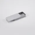 Caja de lata de metal deslizante plateada pequeno contenedor portatil 95x45x14mm - 95x45x14 mm / Plateado