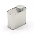 Rectangular metal storage tin container with screw cap, silver kitchen food canister. - 115*60*100mm without Air Valve
