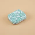 Portable mini tin storage box with fresh green floral pattern, ideal for candy or small items. - Green Leaf