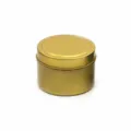 Gold Round Tin Can Metal Storage Box Container 80x53mm for Cosmetics Candle Small Items - D80*53mm / Gold