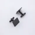 Boutons de manchette carrés en acier inoxydable noir pour chemise homme élégante chic - Style Carré (GB0001-3-BL) / Acier inoxydable / Noir