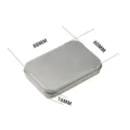 Silberne rechteckige Metall-Dose für USB-Stick Verpackung, kompakte Größe 88x60x16mm. - Flacher Deckel Silber / Silber