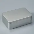 Tragbare rechteckige Metalldose für Tee Schmuck und kleine Aufbewahrung silberner Behälter - 100x65x33mm / Silber