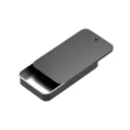 Boîte en métal coulissante gris foncé mat, étui de poche compact pour pilules ou petits objets. - 110x60x16mm / Noir mat