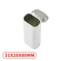 Portable mini mint tin box empty metal container white rectangle storage box 31x20x80mm - Flip Lid / 31*20*80mm / Glossy White