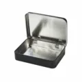 Zwarte metalen blikken opbergdoos 115x85x22mm rechthoekige metalen koffer voor kleine items - 115x85x22mm Zwart