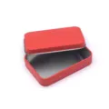 Rechteckige matte Weissblech Aufbewahrungsbox, rote Verpackungsdose fuer Schmuck und kleine Dinge. - Flacher Deckel / Rot