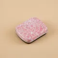 Floral pattern tin box storage container candy pill organizer metal case portable small box organizer - Red Leaf