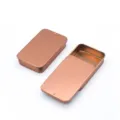Boîte en métal coulissante or rose rangement bijoux pilules bonbons petit organisateur bureau - 80x50x15mm / Or rose