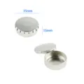 Mini round metal tin container, 35x15mm small storage box for lip balm, pills, and cosmetics. - Snap Box / 35*15mm / Silver