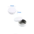 Small round metal tin box with press lid, 35mm diameter storage container for pills and balm. - Snap Box / 35*15mm / White