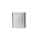 Square metal tea tin container matte silver storage box with airtight lid for kitchen use - 105*80*128mm Matte Silver / Silver