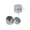Mini pot de stockage en métal portable, étui en aluminium argenté pour pilules et baume. - D35*28mm / Argent