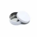 White round metal tin container, small storage box D52x18mm for candies and small jewelry items. - D50*18mm / White
