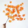Ramo di foglia d'acero artificiale autunno decorazione pianta finta festa casa 60cm - Giallo Arancio